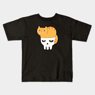 Ginger Cat and Skull Kids T-Shirt